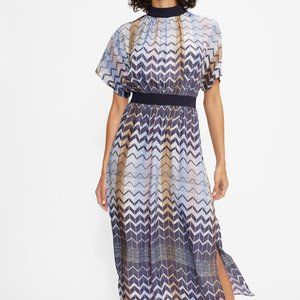 Ted Baker Geo Printed Rib Detail Midi Dress - Ted Size 2 = US 6